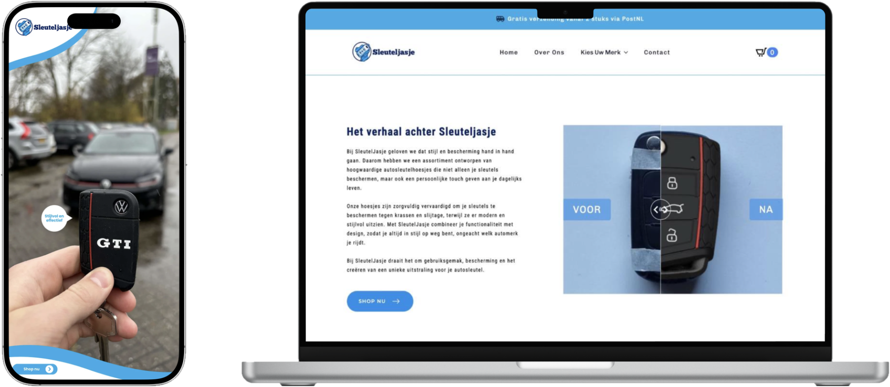 Sleuteljasje webshop mockup